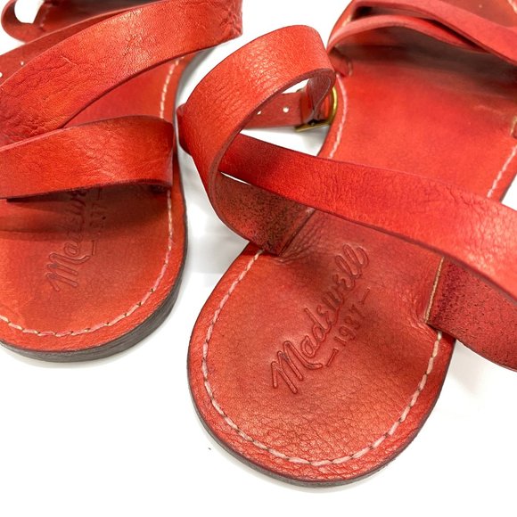 Madewell Boardwalk Red Leather Sandals - Picture 6 of 7